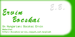 ervin bocskai business card